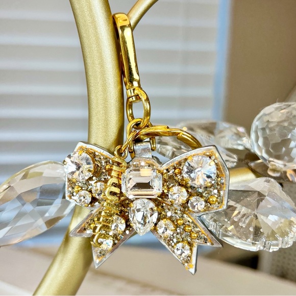 Miu Miu Crystal Bow Logo Bag Charm/Keychain - Picture 6 of 7